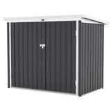 GarveeLife Outdoor Storage Shed, 80 Cu.Ft Outdoor Trash Can Storage Box with Lockable Door&Sloped Roof,Cabinet with Multi-Use Rust Prevention Galvanized Steel Enclosure for Yard, Garden, Patio GarveeLife