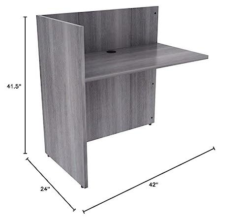 Lorell LLR18308 42 in. Laminate Contemporary Reception Desk Weathered Charcoal Lorell