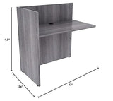 Lorell LLR18308 42 in. Laminate Contemporary Reception Desk Weathered Charcoal Lorell