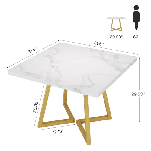 Tribesigns 31.5" Square Conference Table, Small Wooden Meeting Table for 2-4 People, Compact Office Table for Small Spaces, Seminar Room Tribesigns