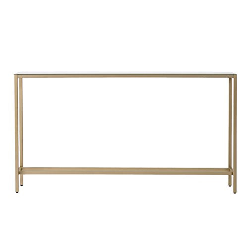 SEI Furniture Darrin Narrow Mirrored Top Console Table, 56", Metallic Gold SEI Furniture