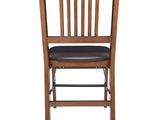 Meco STAKMORE True Mission Folding Chair Walnut Finish, Set of 2, Weight Capacity 300 Pounds, Solid Wood Chair, Padded Vinyl Upholstered Chair, Folds to 8” for Storage, No Assembly Required MECO