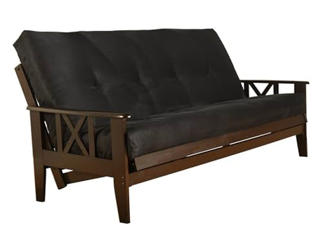 Kodiak Full Size Futon Mattress Only Innerspring in Suede Microfiber Fabric (Black) Kodiak Furniture