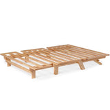 Nirvana FUTONS Queen Size Tri-Fold Wood Futon Sofa Bed Lounger Frame - (Space Saver, Natural Finish) Ideal for Small Spaces, RVs, and Dorm Furniture Nirvana Futons