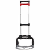 Magna Cart Personal 150 Pound Capacity Aluminum Folding Hand Truck with Telescopic Handle and Foldable Wheels for Industrial, Black and Red Magna Cart