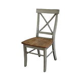 International Concepts X-Back, Set of 2 Chair, Distressed Hickory/Stone IC International Concepts