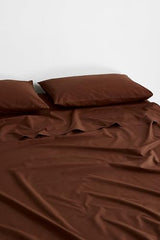 Bed Threads - Cotton Fitted Sheet - Organic Cotton Percale - 200TC - Luxury Organic Bedding - Breathable & Ultra-Crisp - Single Fitted Sheet Only - Machine Washable - Full - Espresso Bed Threads