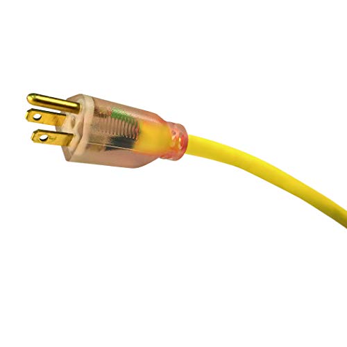 US Wire and Cable 74100 Extension Cord, 100ft, Yellow, 100 Foot - WoodArtSupply