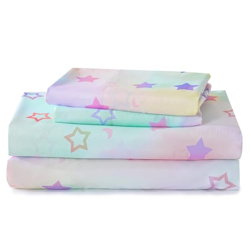 ChicView Twin Sheet Set Kids,3 Pieces Breathable Soft Microfiber Bedsheets for Child Boys Girls, Anti Pilling Deep Pockets Easy Care Bed Sheets, Stars ChicView