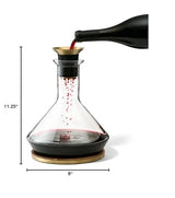 RBT Decanter with Wood Coaster and Micro-Perforated Aerator,Clear RBT