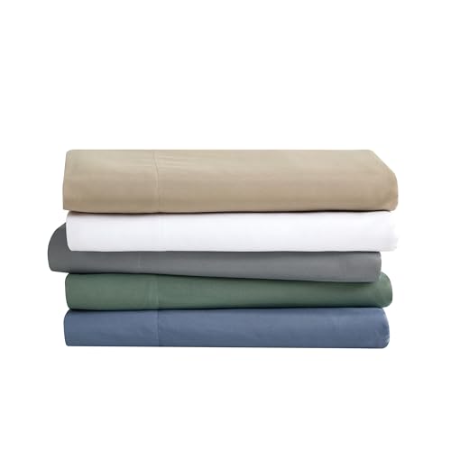 London Fog Garment Washed Solid Sheet Set Blue Microfiber 4-Piece Queen Sheet Set, Solid Themed, Deep Pocket, Adult and Teen, Oeko-TEX Certified LONDON FOG