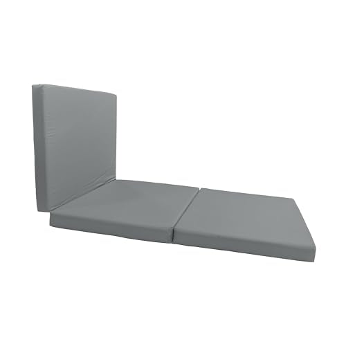 D&D Futon Furniture Trifold Foam Beds, Floor Tri-Fold Bed, Foldable Shikibuton Mattress Cushion Topper Mat for Space Saving Sleepover 3x27x75 in, Gray D&D Futon Furniture