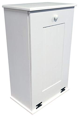 Tilt-Out Wooden Trash Bin Holder (Solid - Cottage White) Sawdust City