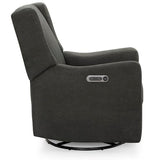 Delta Children Mercer Electronic Power Recliner and Swivel Glider with USB Port in LiveSmart Performance Fabric - Water Repellent & Stain Resistant, Dark Grey
