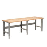 Global Industrial Adjustable Height Workbench C-Channel Leg, 96" W x 36" D, 1-3/4" Birch Top with Square Edge, 2000 Lbs. Capacity, Gray Frame, Industrial Workbench Global Industrial
