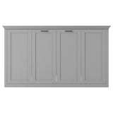 SOFTSEA Twin Size Horizontal Murphy Bed, Cabinet Murphy Bed for Guestroom Home Office Small Room, Solid Wood Wall Bed Frame Foldable Space-Saving, Can Be Folded into a Cabinet, Gray SOFTSEA