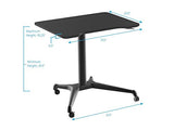 Monoprice Gas‑Lift Height Adjustable Sit‑Stand Mobile Rolling Workstation Laptop and Computer Desk V2 - Max Weight Capacity 99 Lbs, Mobile Stand for Presentations or an Active Work Lifestyle, Black Monoprice