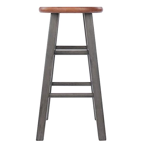 Winsome Wood Ivy Counter Stool, Rustic Gray and Teak, 24"