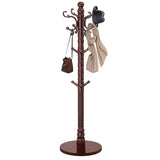 LOZABEE Wood Coat Rack Stand, Vintage Wooden Coat Rack Freestanding with Sturdy Round Base,Classic Coat Racks with 14 Hooks, Natural Birch Wood Standing Coat for Entryway (Vintage Round chassis) LOZABEE