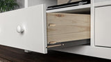 Handcrafted Solid Oak TV Stand Entertainment Center - Elegant White Media Console with Spacious Storage Drawers & Open Shelves - Sturdy Wood Cabinet Fits TVs up to 55 Inches From the Tree Furniture