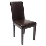 Roundhill Furniture C020BR Urban Style Solid Wood Leatherette Padded Parson Chair, Brown, Set of 2 Roundhill Furniture