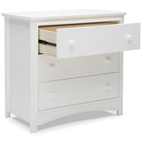 Delta Children Perry 3 Drawer Dresser with Changing Top and Interlocking Drawers, Bianca White Delta Children