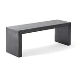 GDFStudio Farmhouse Acacia Wood Dining Bench, Black GDFStudio