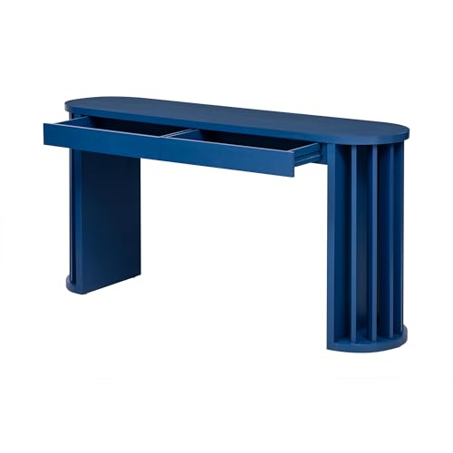 Merax 59" Modern Minimalist Console Table for Entryway Hallway Front Door, Narrow Sideboard with Sturdy Legs, Easy Assemble Navy Blue Merax