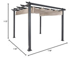Coolaroo Aurora Pergola, Backyard or Patio Shade Pergola, Light Filtering 90% UV Block, 9'10" x 9'10", Smoke Coolaroo