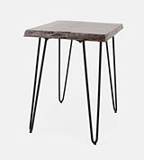 Jofran Nature's Edge Modern Solid Wood Natural Live Edge Chairside End Table, Slate Jofran Inc.