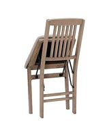 Linon Keira Wooden Folding Chair Upholstered Seat and Mission Back Set of 2, Dining Height, Rustic Natural & Beige Linon