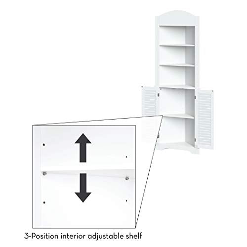 RiverRidge Ellsworth Collection Tall Corner Cabinet, White RiverRidge