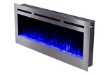 Touchstone Sideline Deluxe -Stainless Steel Smart Electric Fireplace- 50" Wide- Alexa/WiFi-Enabled- in Wall Recessed- 5 Flame Settings- 9 Flame Colors- 1,500W Heater- Log & Crystal Options- 86273 Touchstone