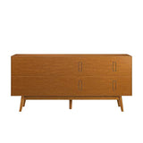 Walker Edison Mid-Century Modern Wood Kitchen Buffet Sideboard Entryway Serving Storage Cabinet Doors-Dining Room Console, 70 Inch, Acorn Walker Edison