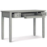 SIMPLIHOME Warm Shaker SOLID WOOD Transitional 48 Inch Wide Desk in Fog Grey, for The Office Desk, Writing Table, Workstation and Study Table SIMPLIHOME