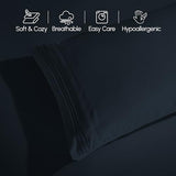 Elegant Comfort Luxurious 1500 Premium Hotel Quality Microfiber Three Line Embroidered Softest 4-Piece Bed Sheet Set, Wrinkle and Fade Resistant, Twin/Twin XL, Black Elegant Comfort