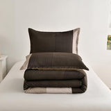 Brown Comforter Set King, Reversible Brown Striped Down Alternative Comforter for King Bed,3 Pieces (1 Comforter+2 Pillowcases), Soft Microfiber Bedding Duvet Set 104"×90" WONGS BEDDING