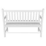 Shine Company Eden Outdoor Wood Garden Bench for Front Porch, Entryway, 24.5" D x 48" W x 38.75" H, White Shine Company