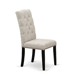 East West Furniture X677EL635-9 9-Piece Dining Set - Dinner Table Rectangular Top - 8 Beautiful Dining Chairs Padded Seat and Back (Distressed Espresso & Wire Brushed Black Finish) East West Furniture