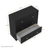 Tvilum Portland 3 Drawer Chest, Black Tvilum