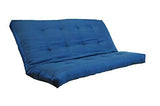 Kodiak Furniture Queen-Size Traditional Suede Fabric Futon Mattress in Blue Kodiak Furniture