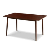 BAKEVE Bamboo Dining Table for 4-6-8 Person- 55'' Solid Wood Kitchen Table, Mid Century Modern Desk, Farmhouse Rectangular Dining Room Table for Living Room, Office, Kitchen and Study (Walnut) Baveke