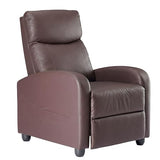 Sweetcrispy Massage Recliner Chair for Adults, Adjustable Home Theater Seating with Lumbar Support for Living Room, Modern Fabric Reclining for Small Space, Brown