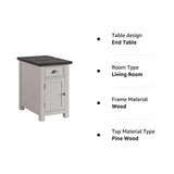 Martin Svensson Home Montery Chairside Table, White with Grey Top Martin Svensson Home