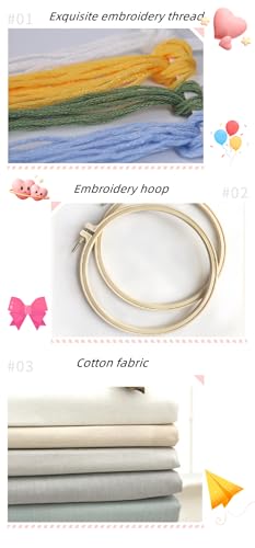 Amiiba Embroidery Starter Kit with Stretching Cat Pattern, DIY Full Range Stamped Embroidery Cross Stitch Kits for Beginners Adults (Stretching Cat) Amiiba