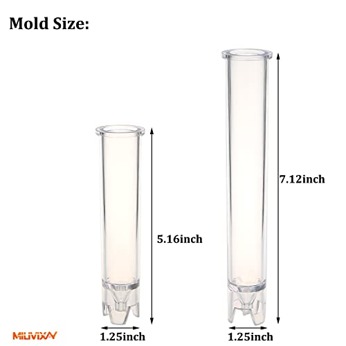 MILIVIXAY 2PCS Taper Candle Molds - Pillar Candle Molds - Perfect for Making Emergency Candles, Chime Candles, Table Candles-Including 30 Ft Wicks,1pc Wire and 2pc Wick Clips.