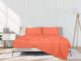 ROYALE LINENS 3 Piece Twin Sheets Set - Soft Brushed 1800 Microfiber Bedding - 1 Fitted and 1 Flat Sheet, 1 Pillow case - Wrinkle Free & Fade Resistant - Hotel Luxury Bed Sheets Set (Coral, Twin) ROYALE LINENS