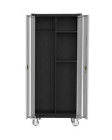 IDEALHOUSE 71" Black Metal Storage Cabinet with Lock - Heavy Duty Garage & Pantry Cabinet with 4 Adjustable Shelves, Secure Organization Cabinet for Office, Home, Shop IDEALHOUSE