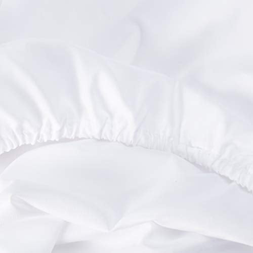 Elegance Linen Hospitality Special Treatment Construction Luxurious Ultra Soft White Single Fitted Sheet, Queen CELINE LINEN
