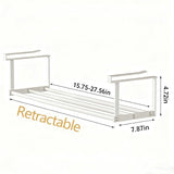 Under-Shelf Expandable Shoe Rack Organizer, White Metal, 40-70cm Width Adjustable, Cabinet Storage for Closet (2 Pcs) Generic